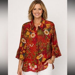 Chico's Vibrant Multicolor Floral Blouse